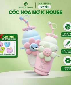 Bình giữ nhiệt bông hoa cute K- House Smart 700ml làm từ inox cao cấp 316
