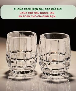 Bộ cốc thủy tinh ly cao cấp K- House Smart 310ML, cốc uống nước sang trọng hiện đại đẹp trang trí gia đình quà tặng