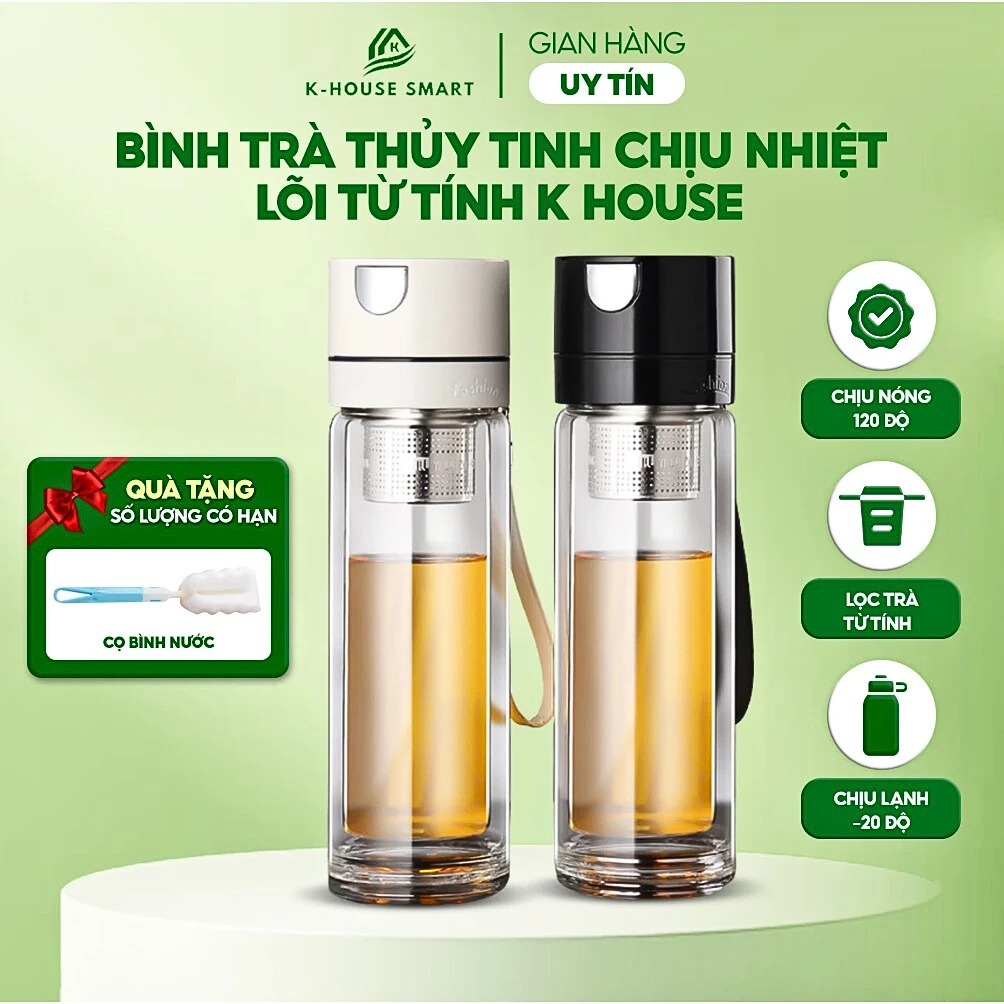 Bình nước thuỷ tinh thông minh VIP 500ml & 600ML K- House Smart
