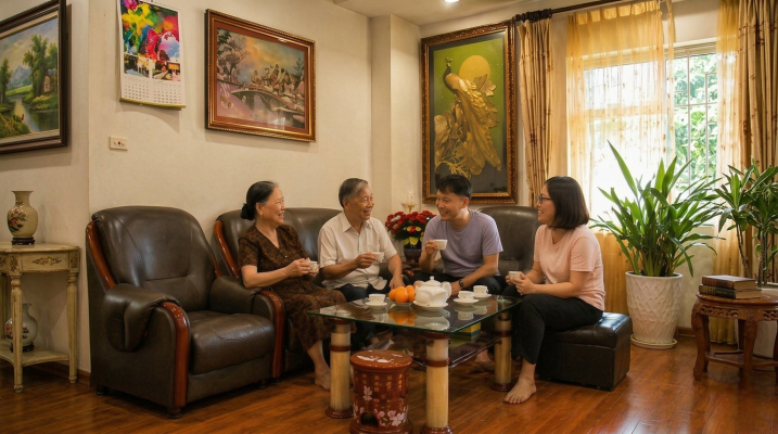 Một ấm trà giúp mọi người tạm rời xa điện thoại và gần nhau hơn