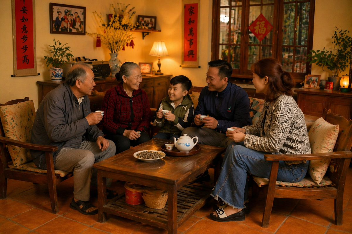 Một ấm trà giúp mọi người tạm rời xa điện thoại và gần nhau hơn